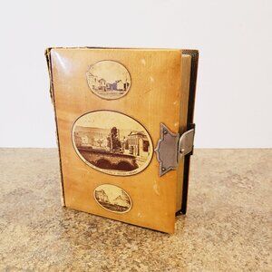 Antique 1882 Mauchline Wooden Photo Album, With 37 Old Photos.
